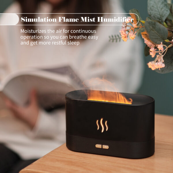 Aroma Diffuser With Flame Light Mist Humidifier Aromatherapy Diffuser With Waterless Auto-Off Protection For Spa Home Yoga Office - Image 5